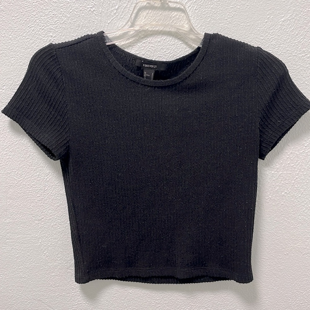 Forever 21 Black, Ribbed Crop Top